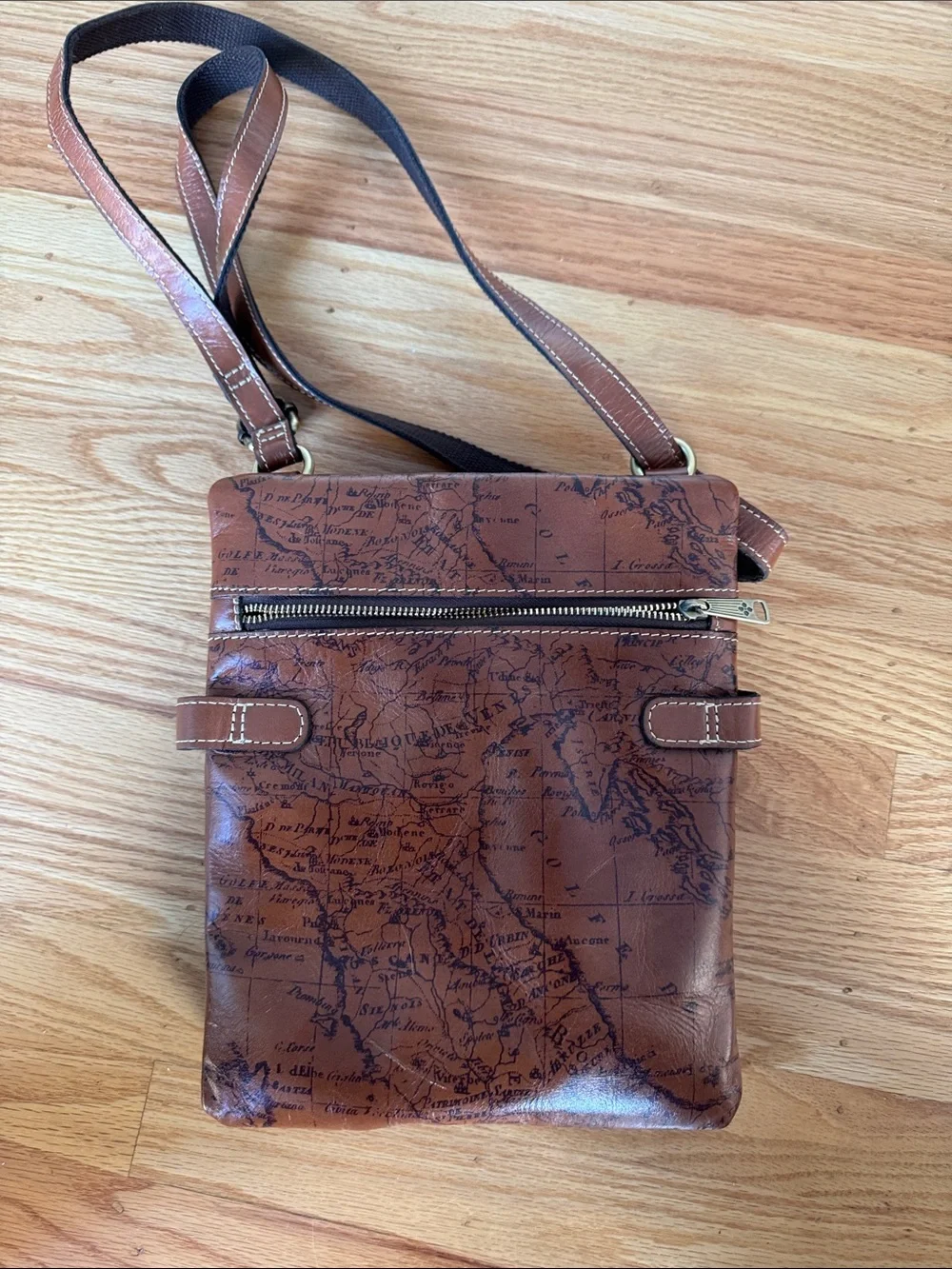 Patricia Nash Leather Crossbody Travel Bag in Brown